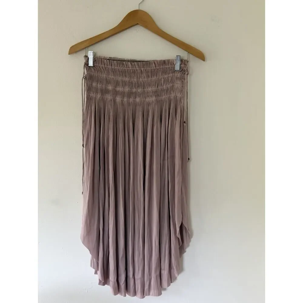 Ulla Johson soft pink Akani mirco pleated maxi skirt Size 2